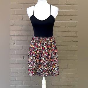 Pink  Victoria’s Secret black and floral print sleeveless dress S